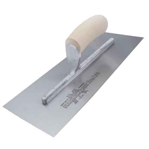 MARSHALLTOWN The Premier Line MXS57B 14-Inch by 3-Inch Blue Steel Finishing Trowel with Wood Handle 